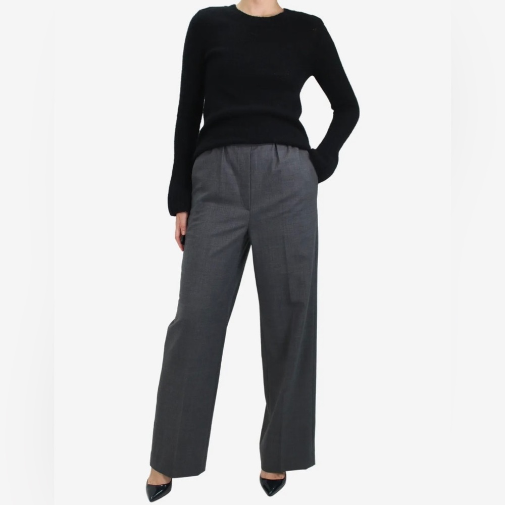 Sandro Woman Plaid High Rise Straight Leg Trouser Pants Women Size 16 Office